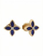 Серьги из золота c бриллиантами и лазуритом