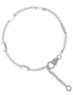 Браслет из белого золота c ониксом, лазуритом, малахитом и перламутром