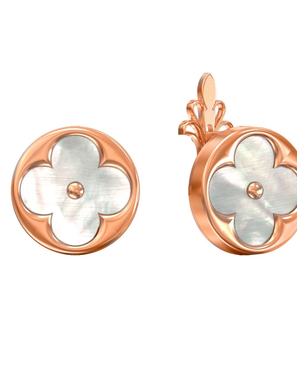 Серьги из золота c перламутром