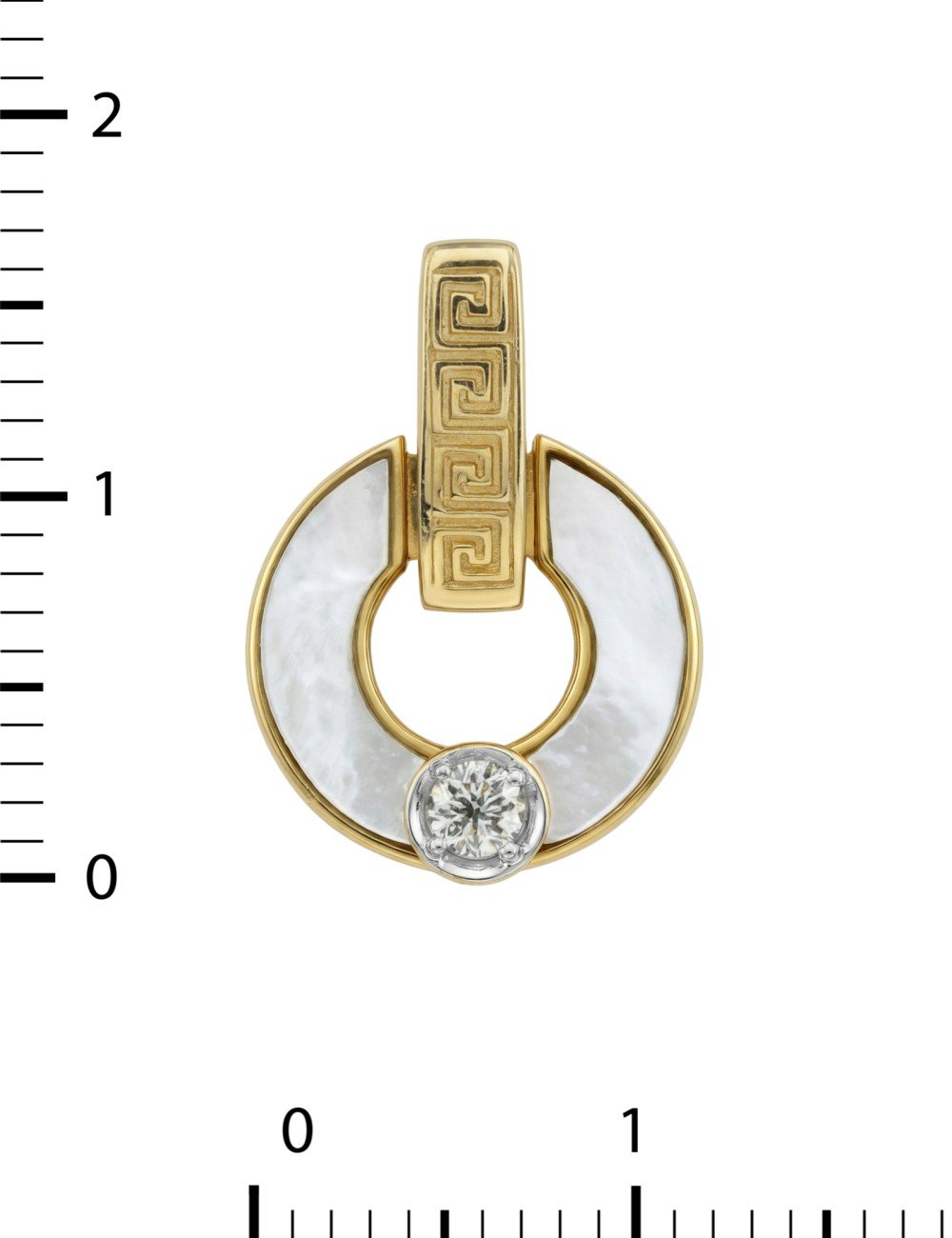 Подвеска из лимонного золота c бриллиантами и перламутром