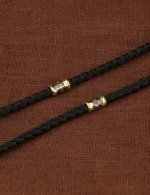 Шнурок шёлковый из лимонного золота c шёлковым шнурком