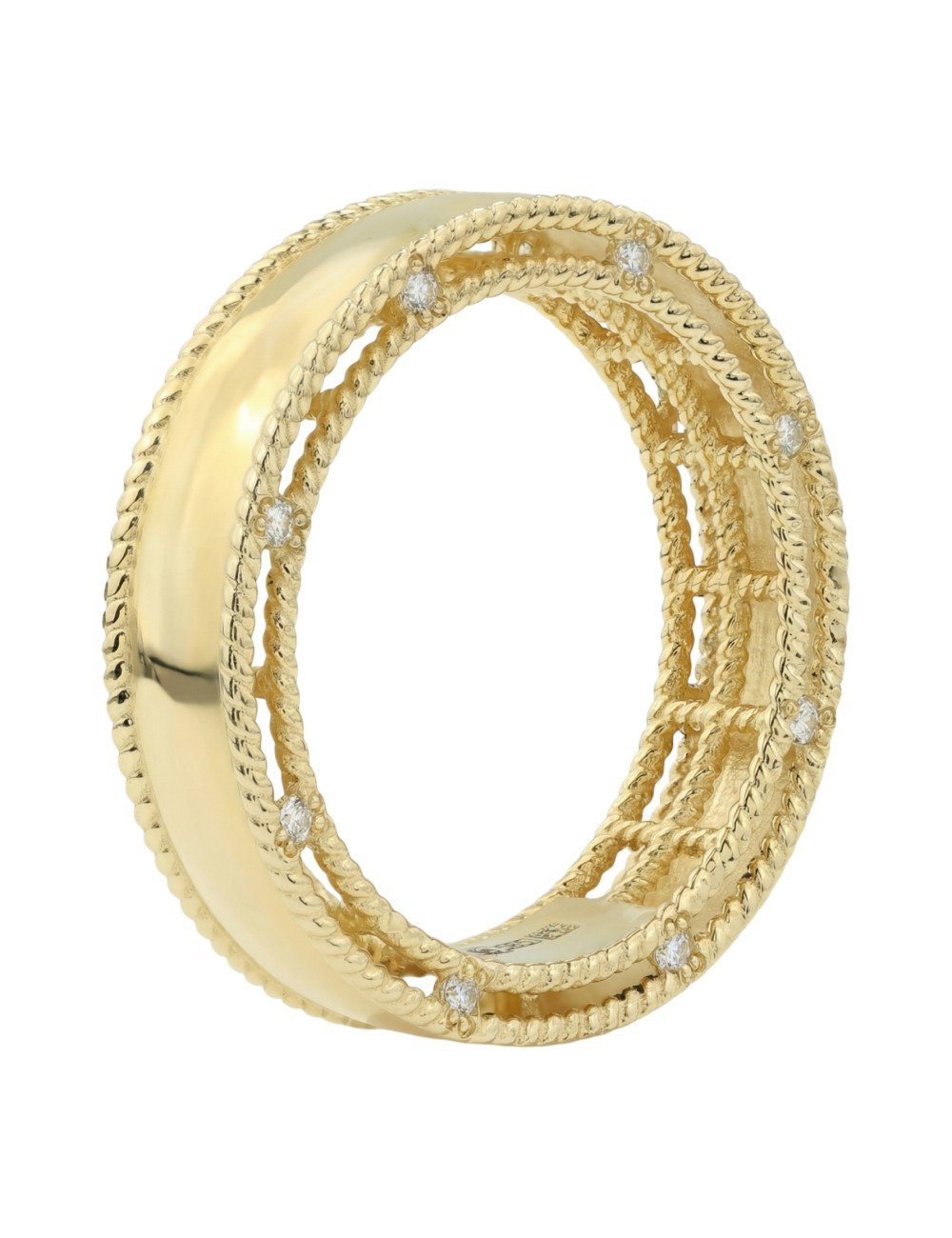 Кольцо из лимонного золота c бриллиантами