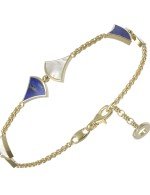 Браслет из лимонного золота c лазуритом и перламутром