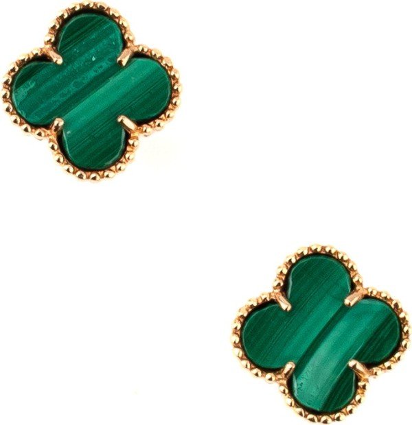 Серьги из золота c малахитом