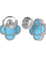 Серьги из белого золота c бирюзой