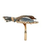 Кольцо из золота c эмалью и фианитом