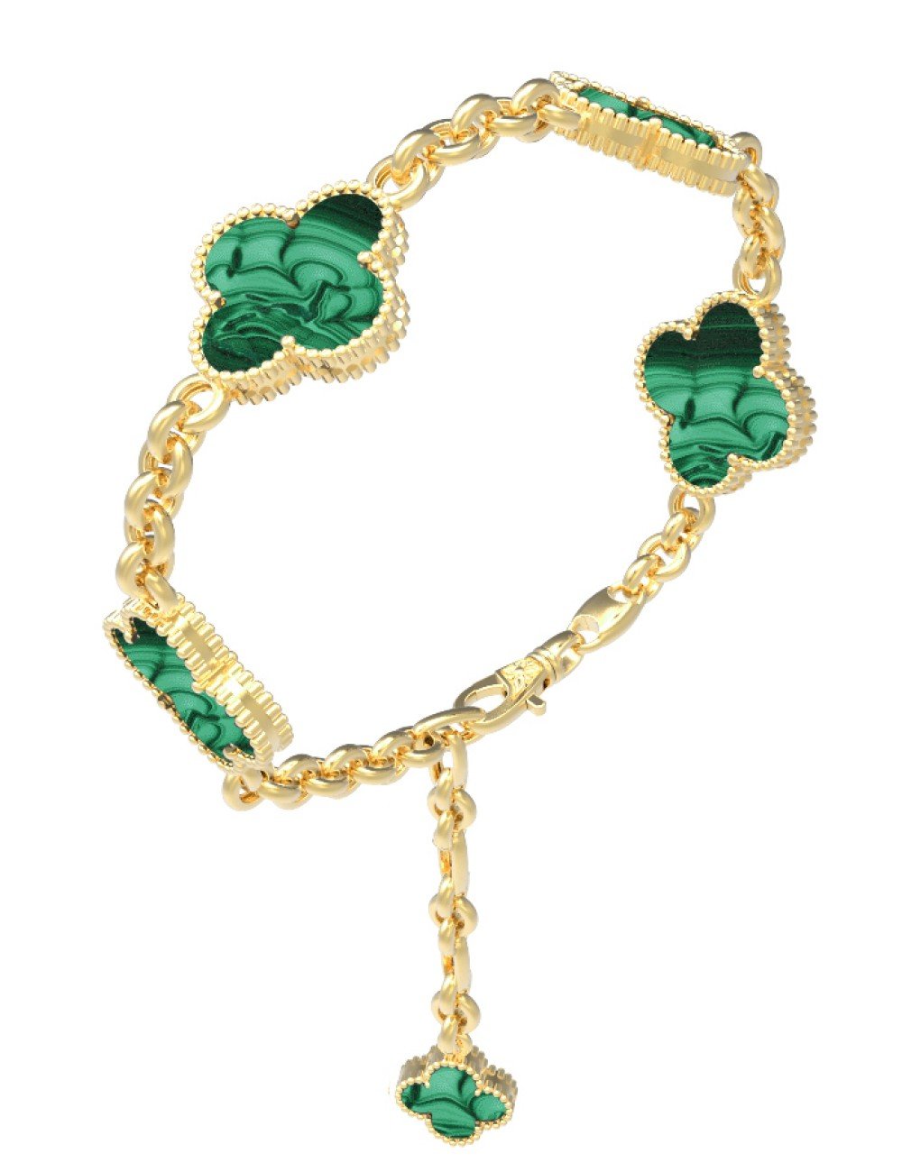 Браслет из лимонного золота c малахитом