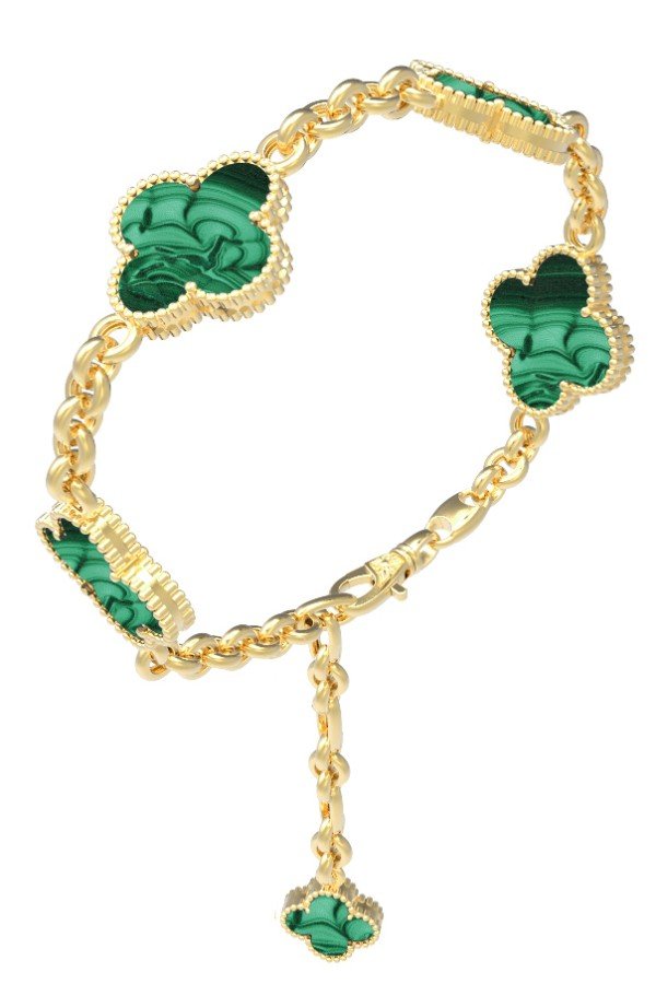 Браслет из лимонного золота c малахитом