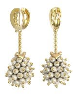 Серьги из лимонного золота c эмалью и жемчугом