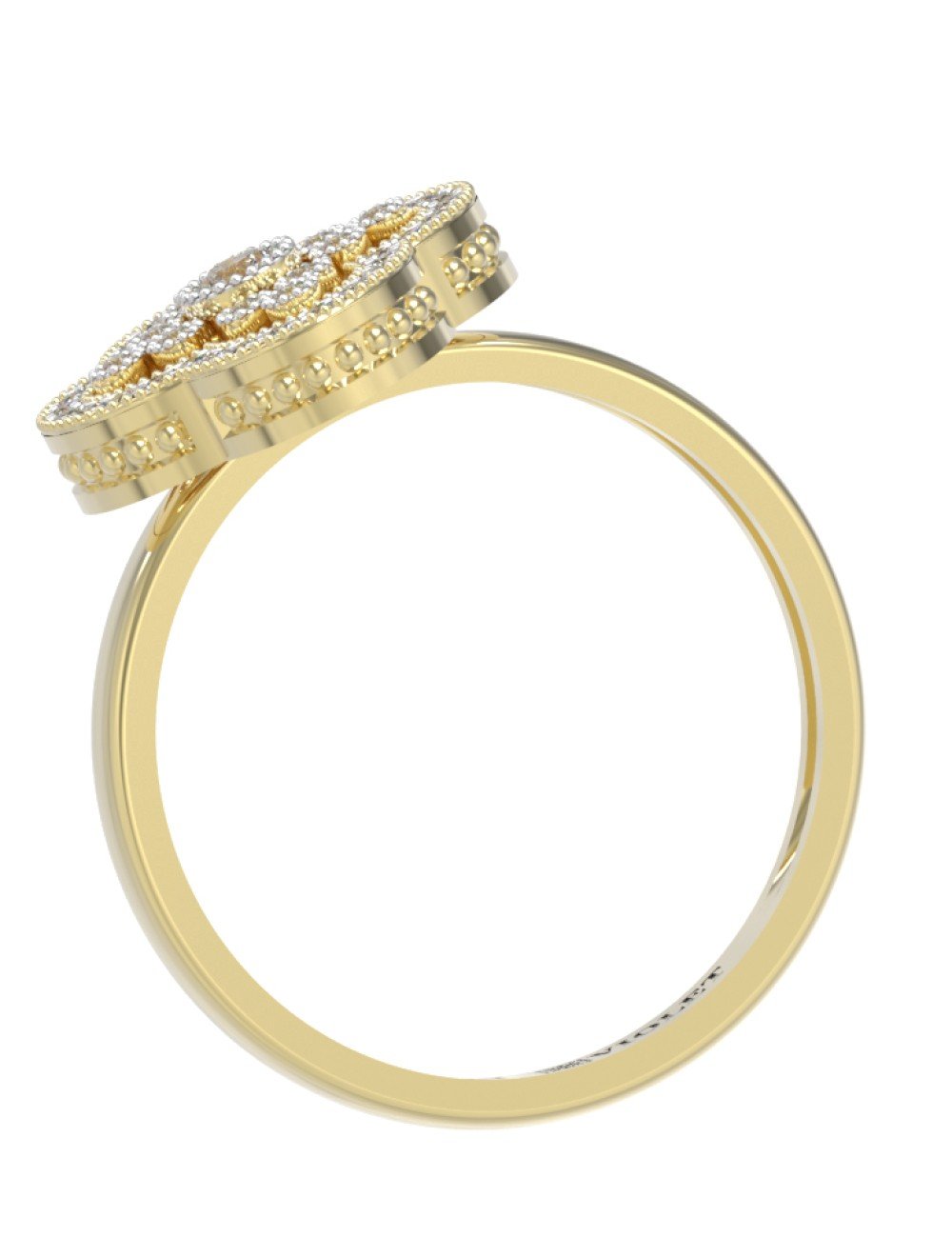 Кольцо из лимонного золота c бриллиантами