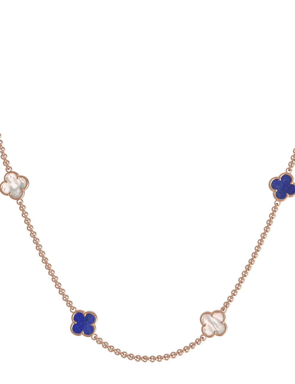 Колье из золота c лазуритом и перламутром