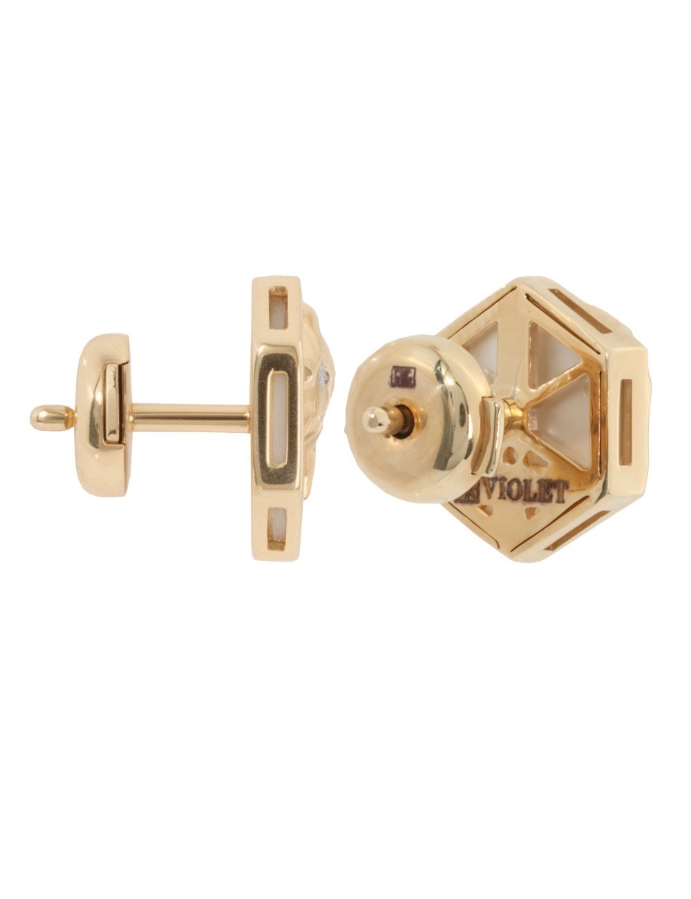 Серьги из золота c бриллиантами и перламутром