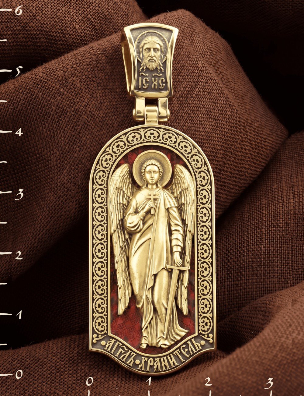 Образок из лимонного золота c эмалью