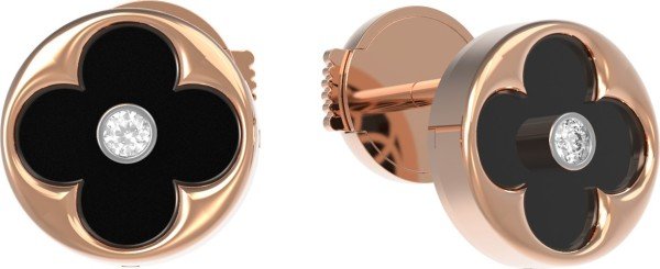 Серьги из золота c бриллиантами и ониксом