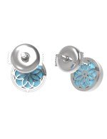 Серьги из белого золота c бриллиантами и бирюзой