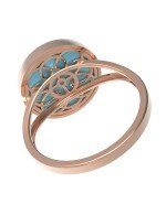 Кольцо из золота c бриллиантами и бирюзой