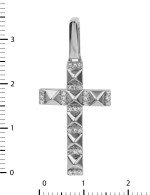 Крест из белого золота c бриллиантами