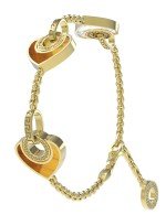 Браслет из лимонного золота c тигровым глазом и перламутром