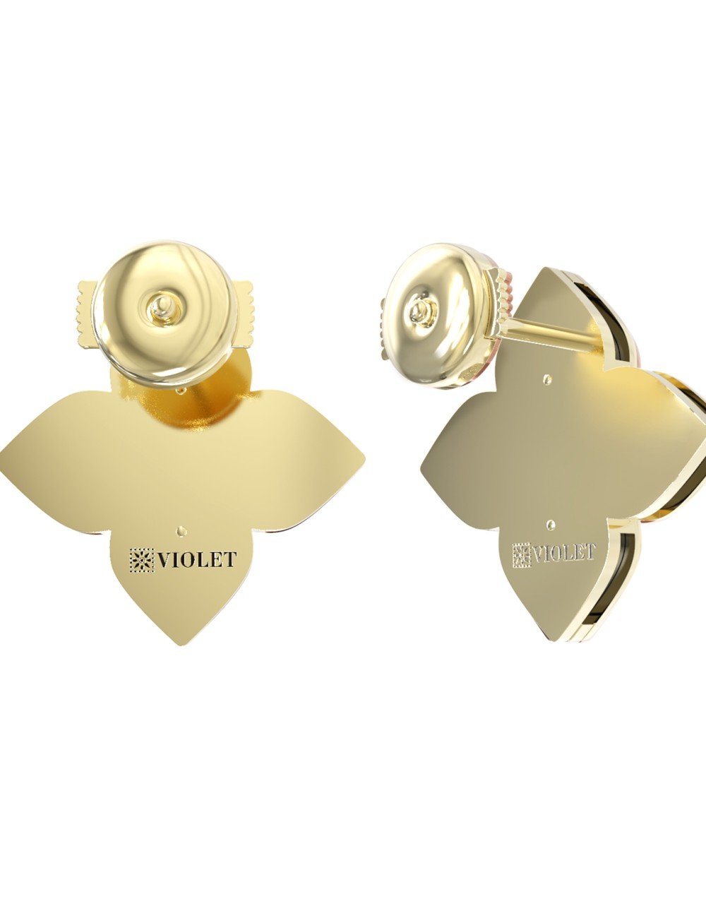 Серьги из лимонного золота c бриллиантами и малахитом