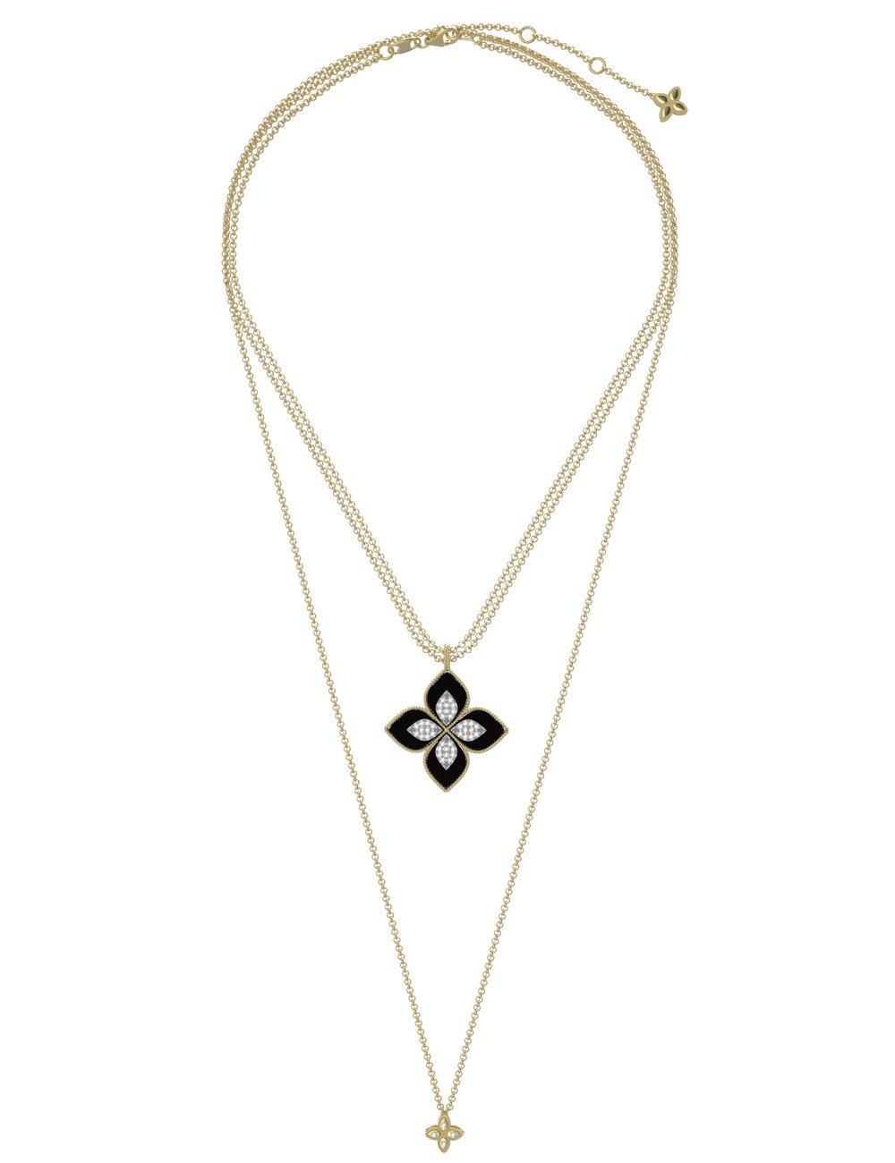 Колье из лимонного золота c бриллиантами и ониксом