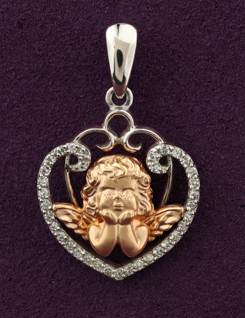 Подвеска из белого золота c бриллиантами