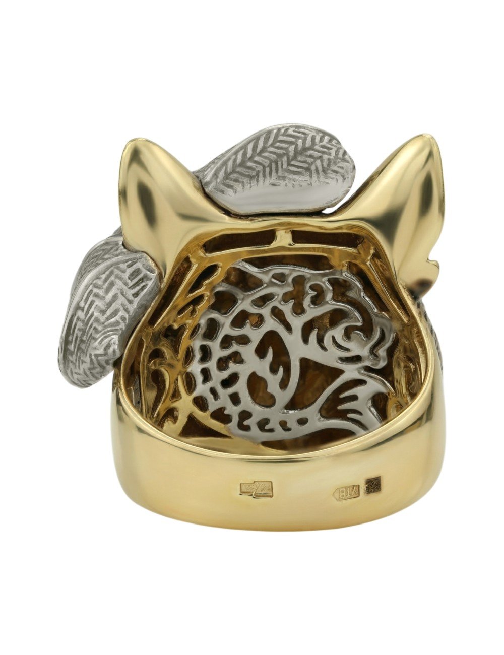 Кольцо из лимонного золота c эмалью