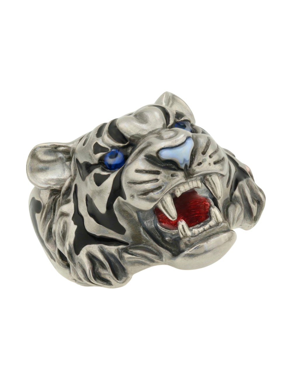 Кольцо из белого золота c эмалью