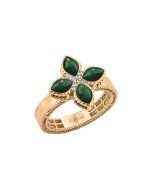 Кольцо из золота c бриллиантами и малахитом