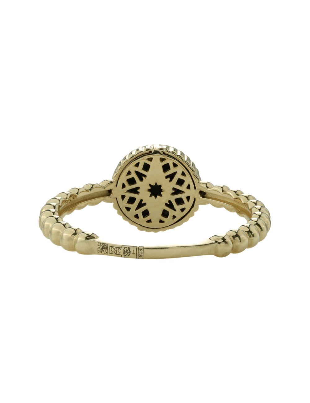 Кольцо из лимонного золота c бриллиантами и ониксом