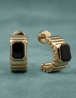 Серьги из золота c ониксом