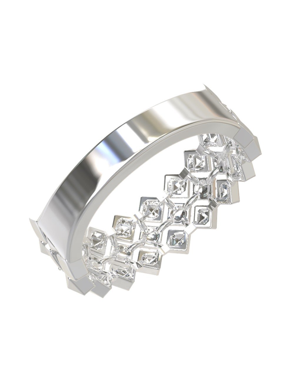 Кольцо из белого золота c бриллиантами