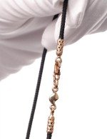 Шнурок шёлковый из золота c шёлковым шнурком