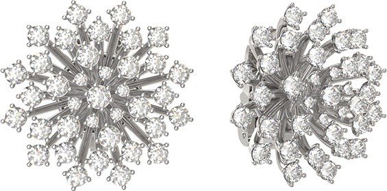 Серьги из белого золота c бриллиантами