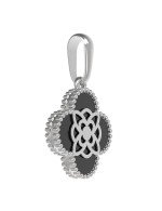 Подвеска из белого золота c бриллиантами и ониксом