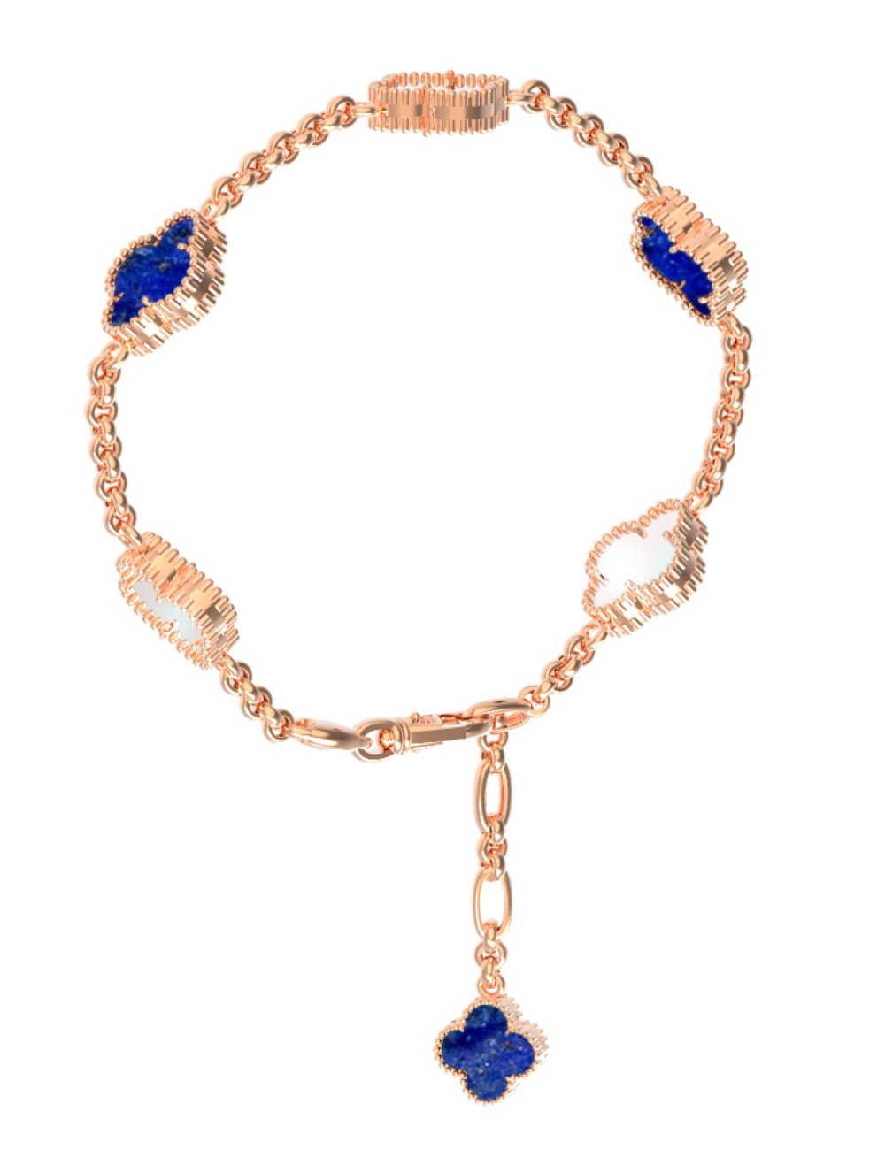 Браслет из золота c лазуритом и перламутром