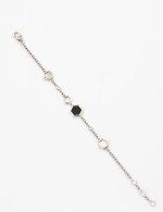 Браслет из белого золота c бриллиантами, ониксом и перламутром