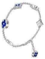 Браслет из белого золота c лазуритом и перламутром