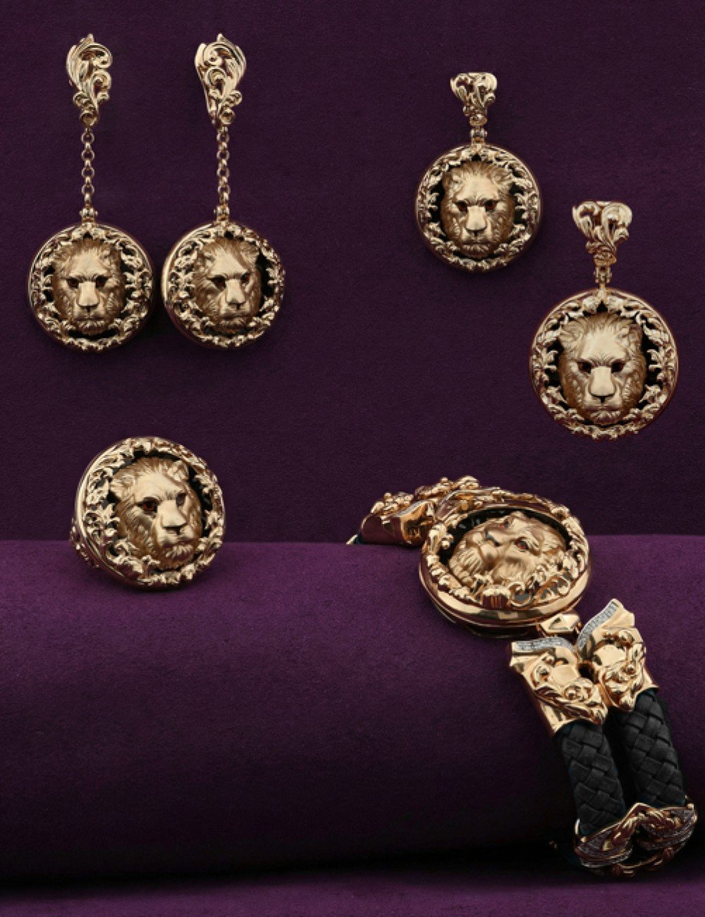 Серьги из золота c эмалью и ониксом