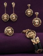 Серьги из золота c эмалью и ониксом