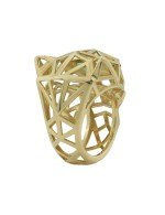 Кольцо из лимонного золота c изумрудом и ониксом