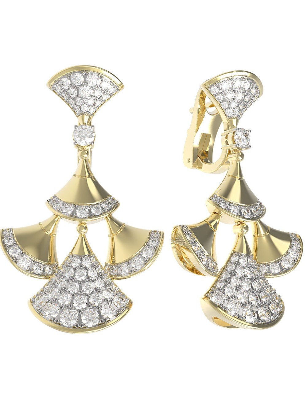 Серьги из лимонного золота c бриллиантами