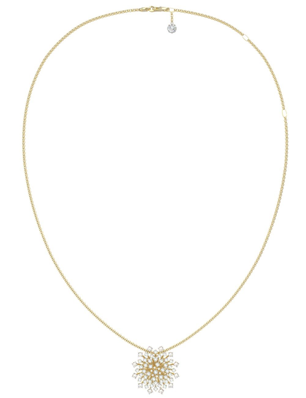 Колье из лимонного золота c бриллиантами