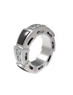 Подвеска из белого золота c бриллиантами и ониксом