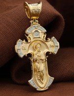 Крест из лимонного золота c бриллиантами