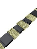 Браслет из зелёного золота c кожаным шнурком