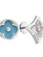 Серьги из белого золота c бирюзой и перламутром