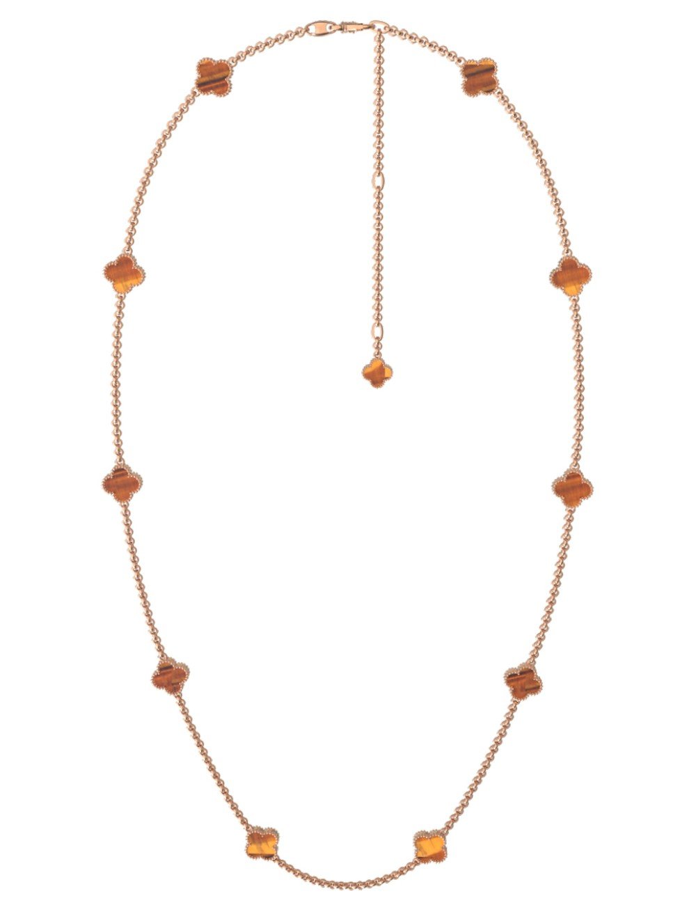 Колье из золота c тигровым глазом