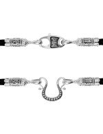 Гайтан из белого золота c кожаным шнурком