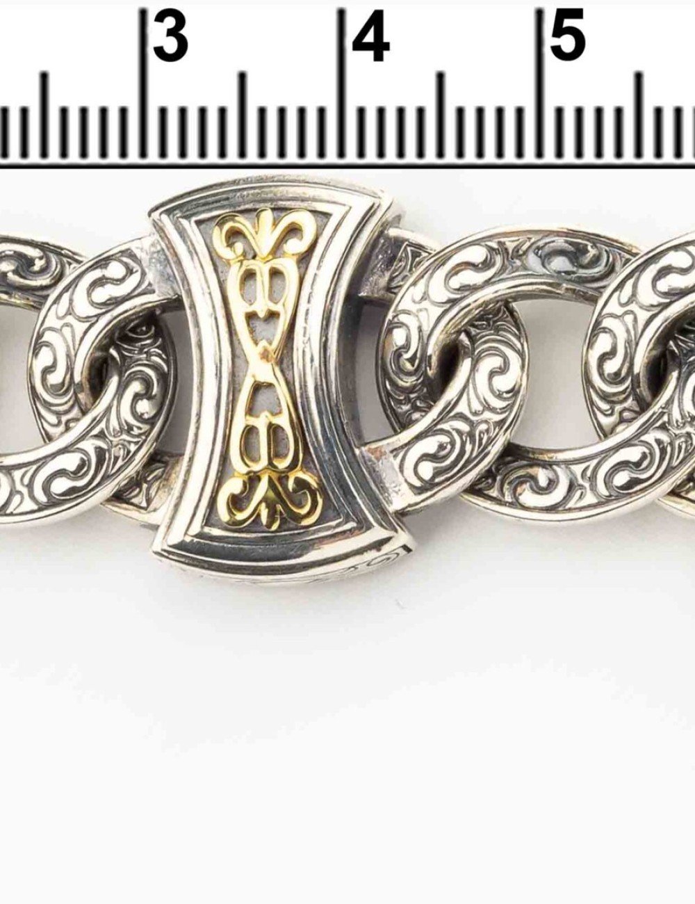 Браслет из серебра и золота c рубином