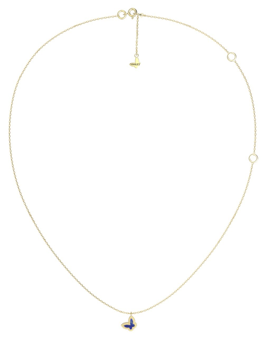 Колье из лимонного золота c лазуритом